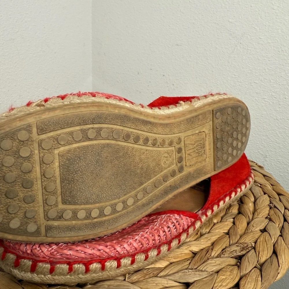 Miz Mooz Flats Women's Cindy Red Espadrilles sz 37 Made in Spain d’orsay shoes